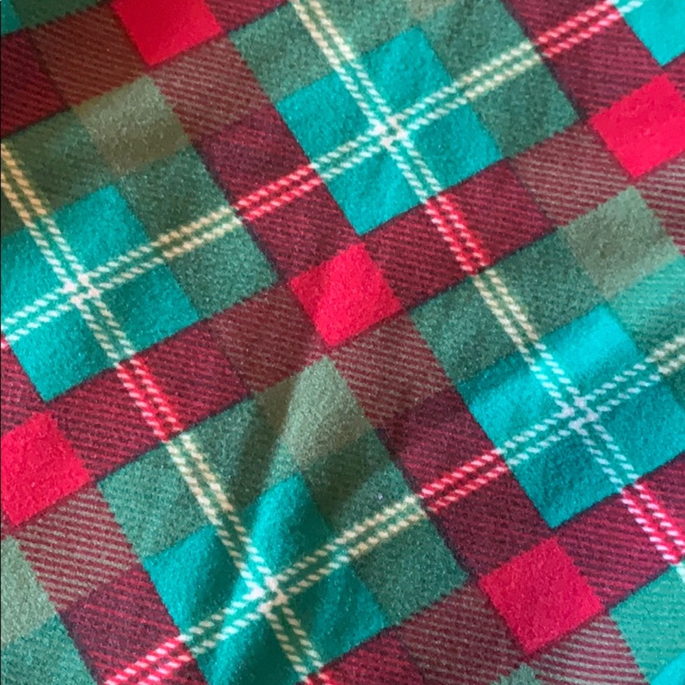 LuLaRoe Tween red and green plaid kids leggings